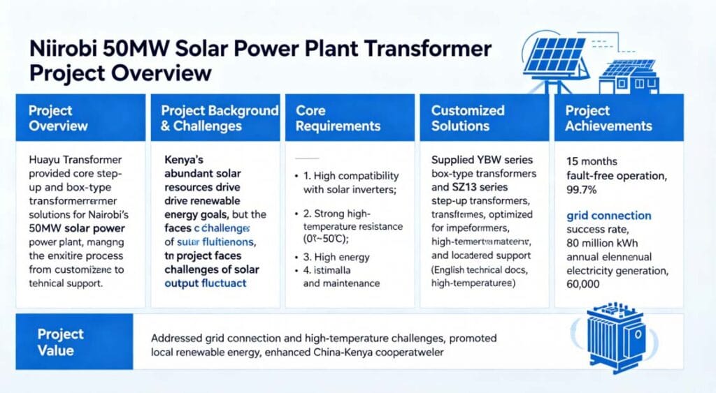 Nairobi 50MW solar power station transformer project overview